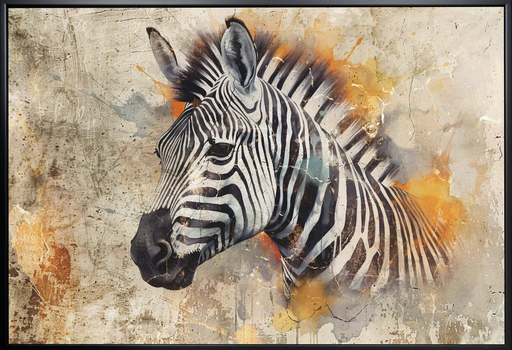 Wall art Zebra Animal Vintage Art Illustration Wallart 06