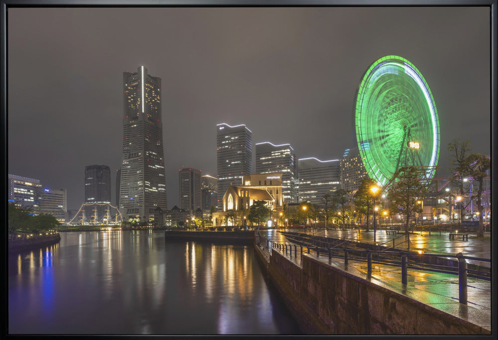 Wall art Dazzling Yokohama skyline at night