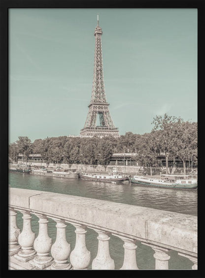 Wall art PARIS Eiffel Tower &amp; River Seine | urban vintage style