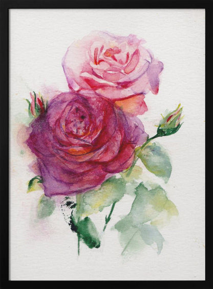  Rose June Wall Artwork In Black Floating Frame