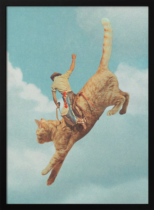  Meehaw   Rodio Cat Wall Artwork In Black Floating Frame