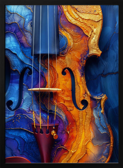 Music Violin 2--Poster Music Wall Artwork In White Floating Frame