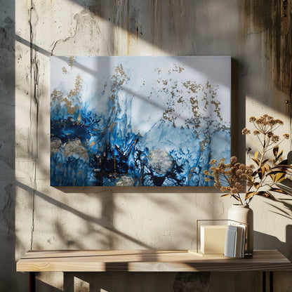   Gently Drifting Wall Artwork In White Floating Frame