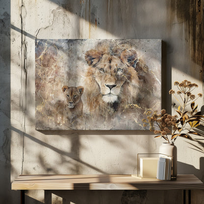 Wall art Lion Animal Vintage Art Illustration Wallart 08