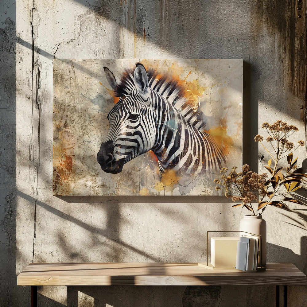 Wall art Zebra Animal Vintage Art Illustration Wallart 06