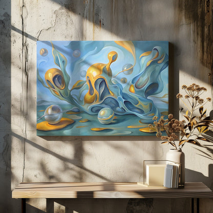 Artwork Liquid Dreamscape48X36inches- Black Frame