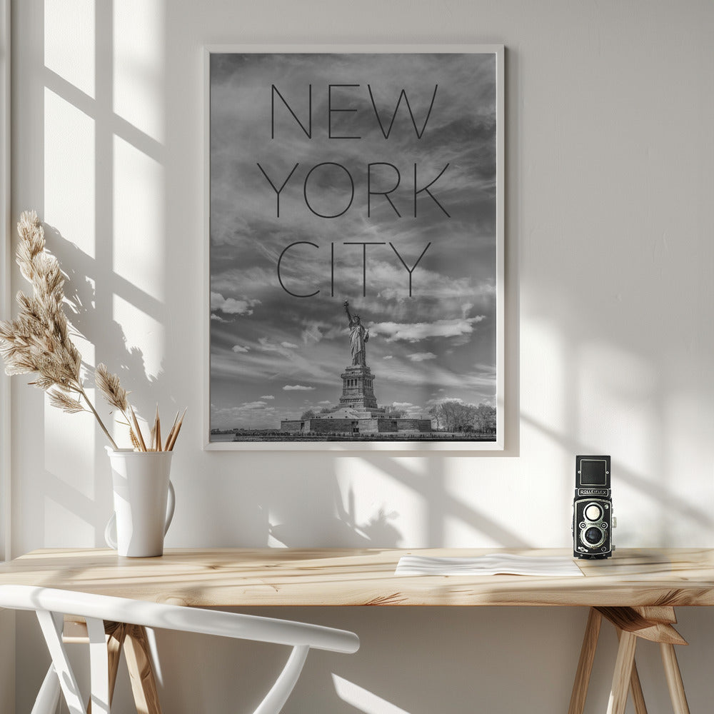 Wall art NYC Statue of Liberty | Text &amp; Skyline