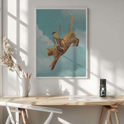  Meehaw   Rodio Cat Wall Artwork In White Floating Frame