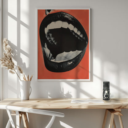  The Mouth Wall Artwork In White Floating Frame
