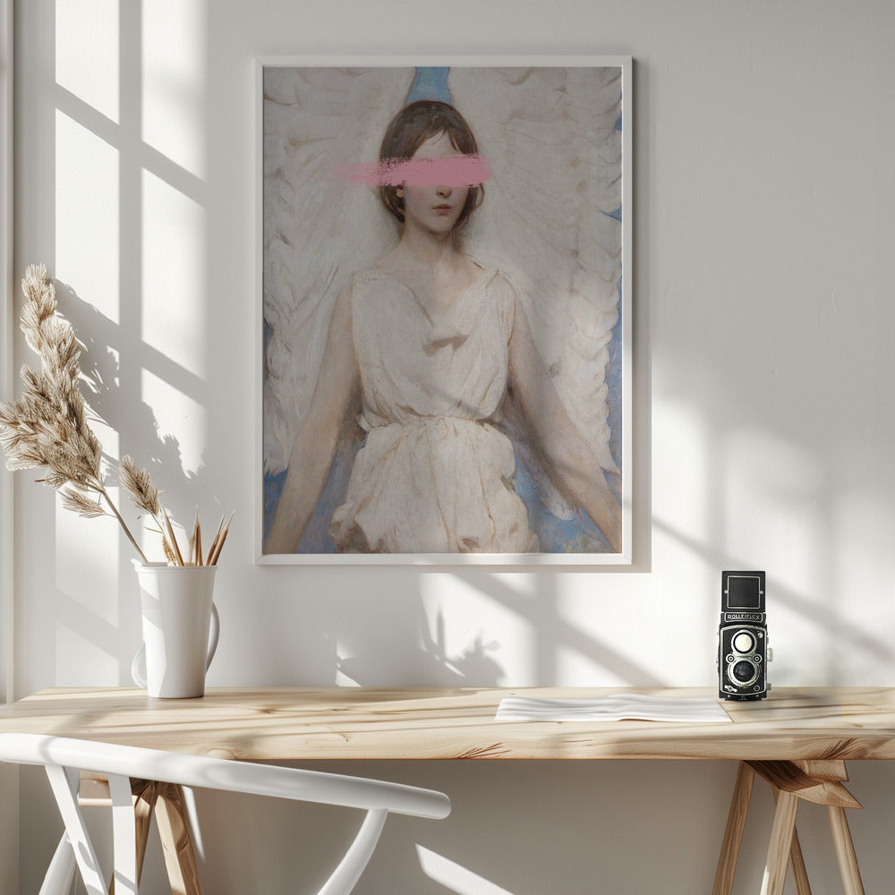  Angelpaintstroke Ratioiso Wall Artwork In White Floating Frame