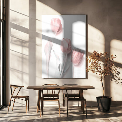  Sweet Pink Flower Wall Artwork In White Floating Frame