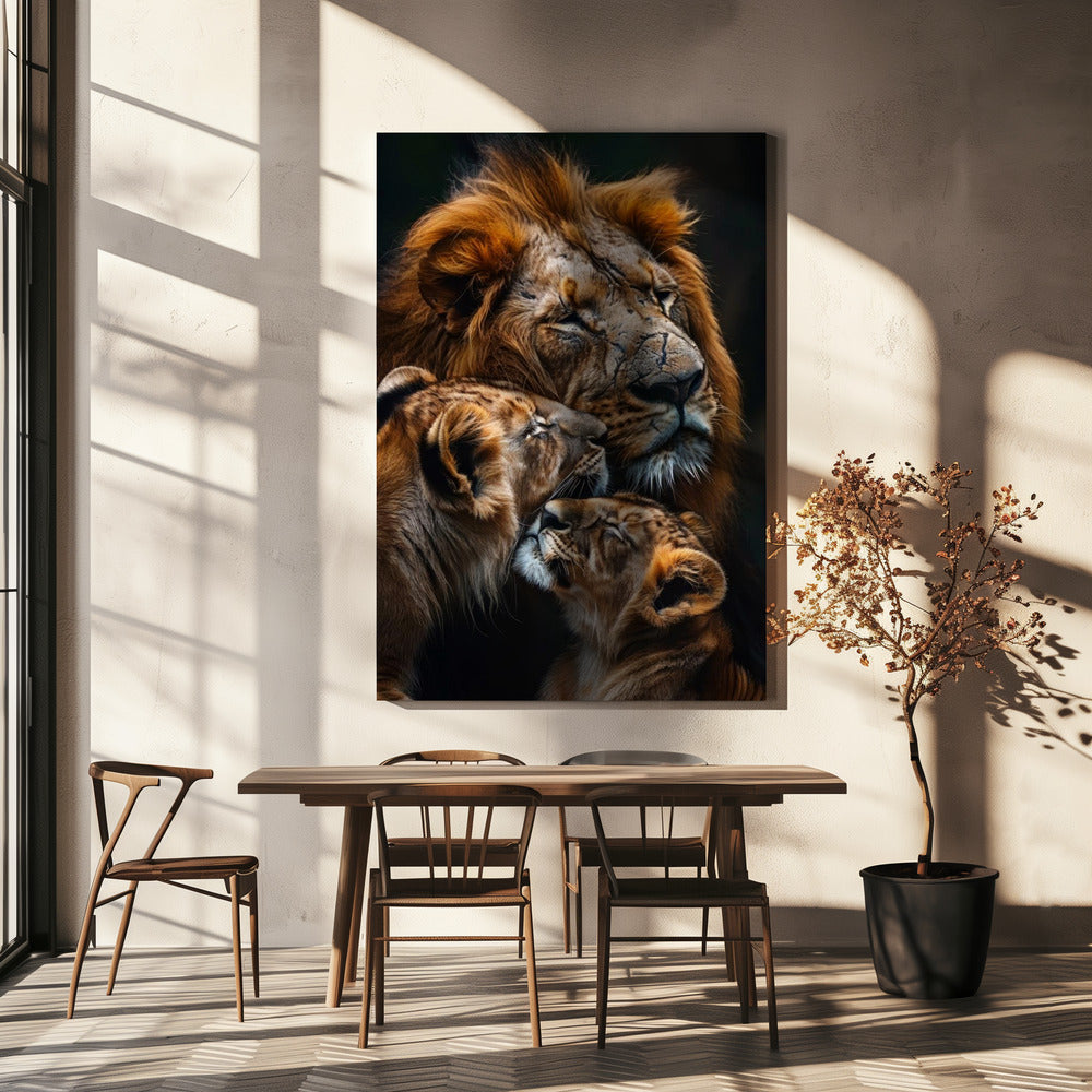 Wall art Poster Lion Family 2