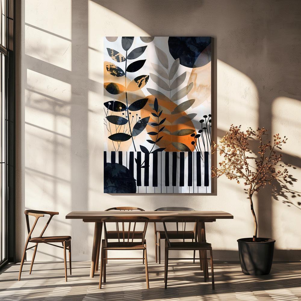 Muzyka Piano 1- -Music Poster Wall Artwork Gallery Wrapped (Ready to Hang)