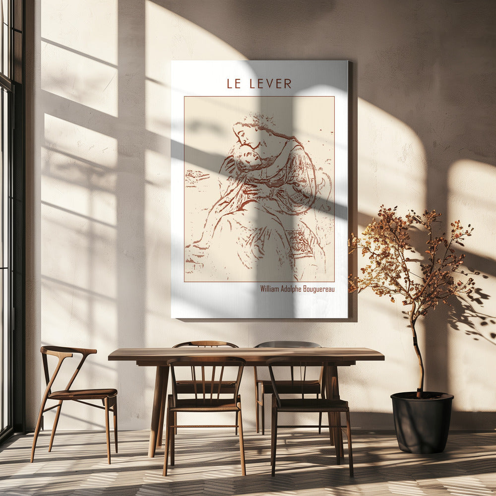 canvas prints Line Art Minimalist – Le Lever (1865)36X48inches- Black Frame