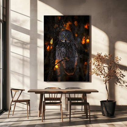 Wall art Solemn Sunset-36X48inches-In Black Floating Frame