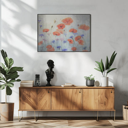  Poppy Wall Artwork In White Floating Frame