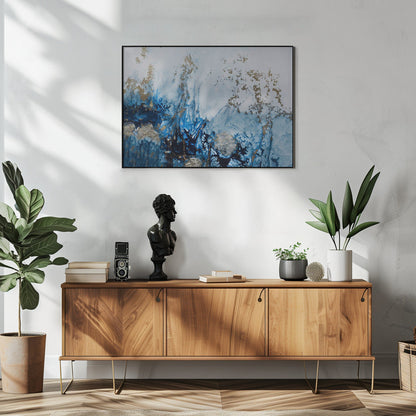   Gently Drifting Wall Artwork In White Floating Frame