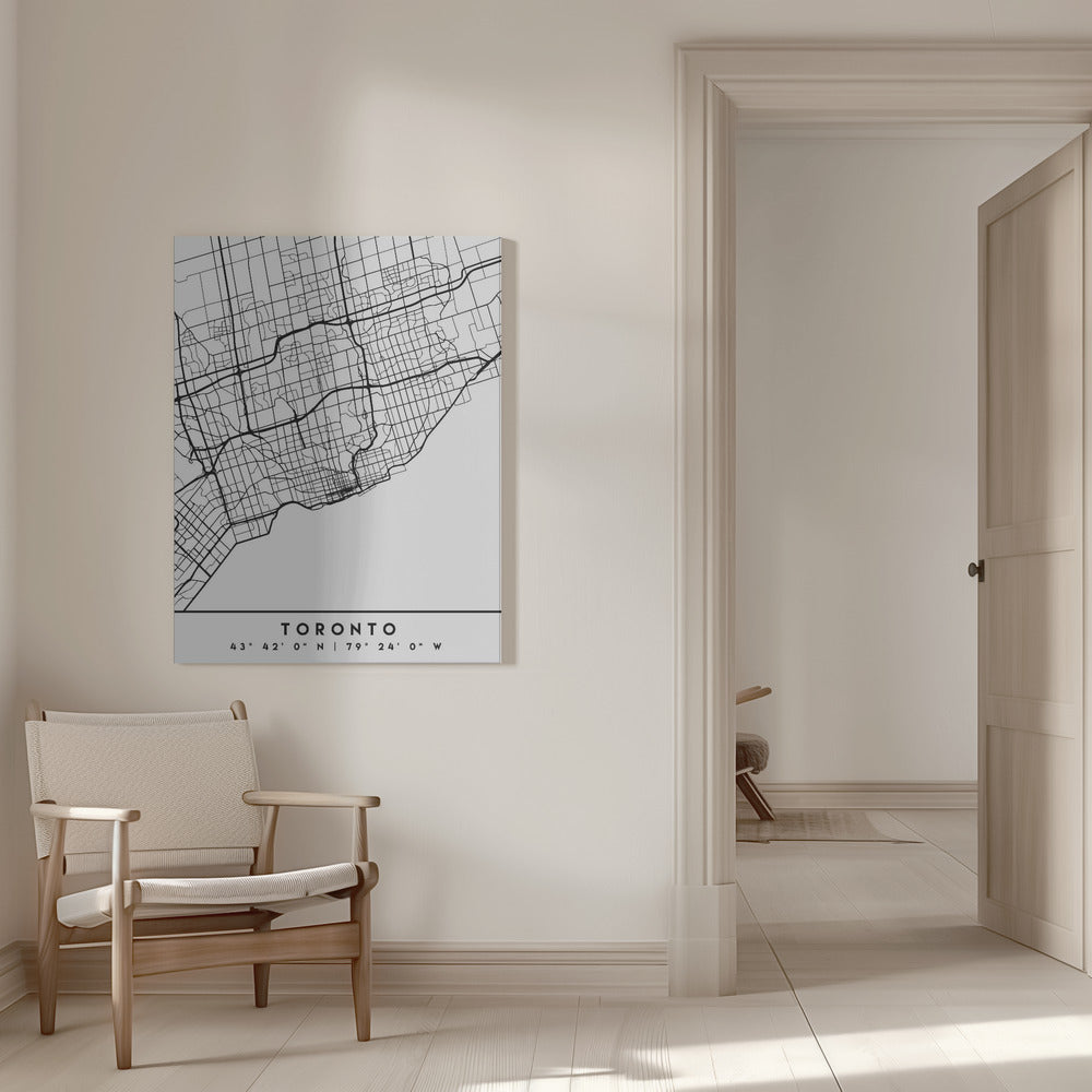 Black Maps 89-Wall Art In White Floating Frame-16X20inches