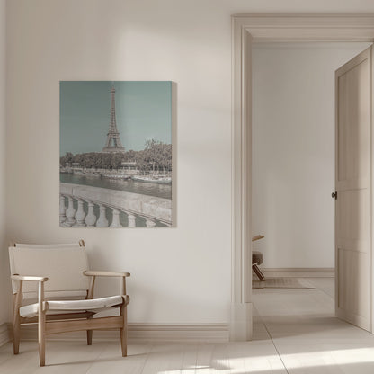 Wall art PARIS Eiffel Tower &amp; River Seine | urban vintage style