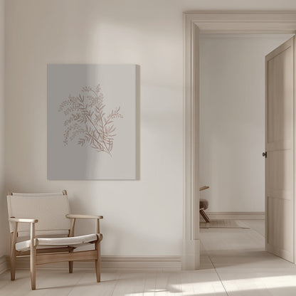 Artwork- Acacia Botanical Branch-36X48inches-In White Floating Frame
