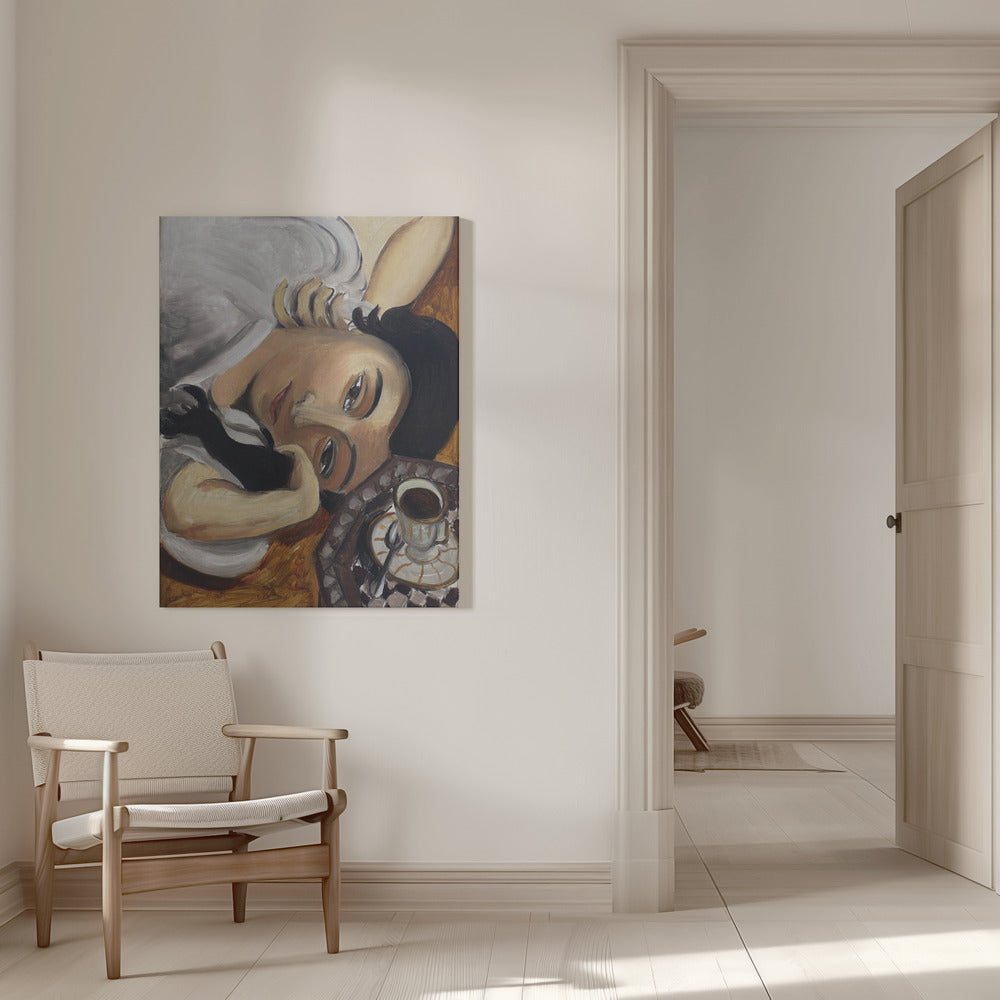 Artwork  Lorette Con Una Tazza Di Caffe 1916 -inches