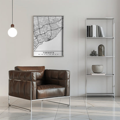 Black Maps 89-Wall Art In Black Floating Frame-16X20inches