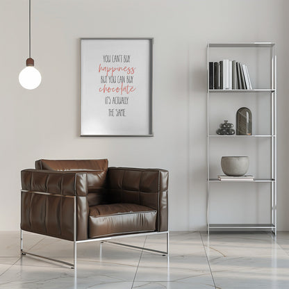 canvas prints YOU CAN’T BUY HAPPINESS – BUT CHOCOLATE16X20inches- Black Frame