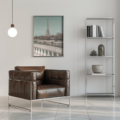 Wall art PARIS Eiffel Tower &amp; River Seine | urban vintage style