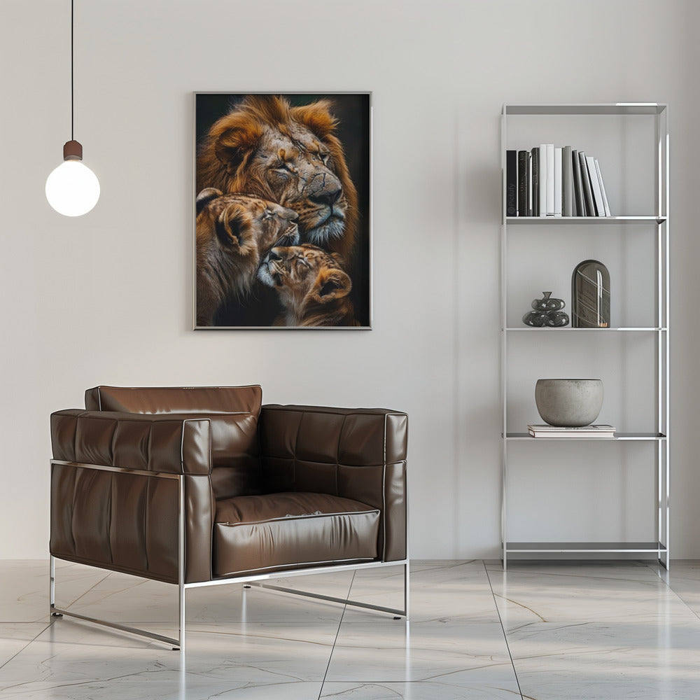 Wall art Poster Lion Family 2