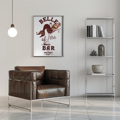 canvas prints Belle Of The Bar Mermaid Pin Up Art16X20inches- Black Frame