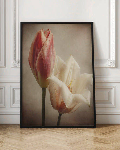 Vintage Flowers 3 Wall Artwork In Black Floating Frame