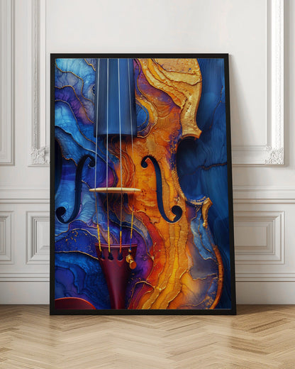 Music Violin 2--Poster Music Wall Artwork In Black Floating Frame