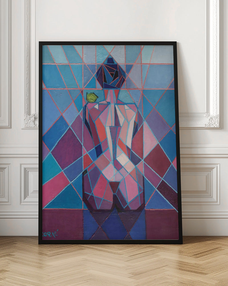  Cubist Woman (2010) Wall Artwork In Black Floating Frame