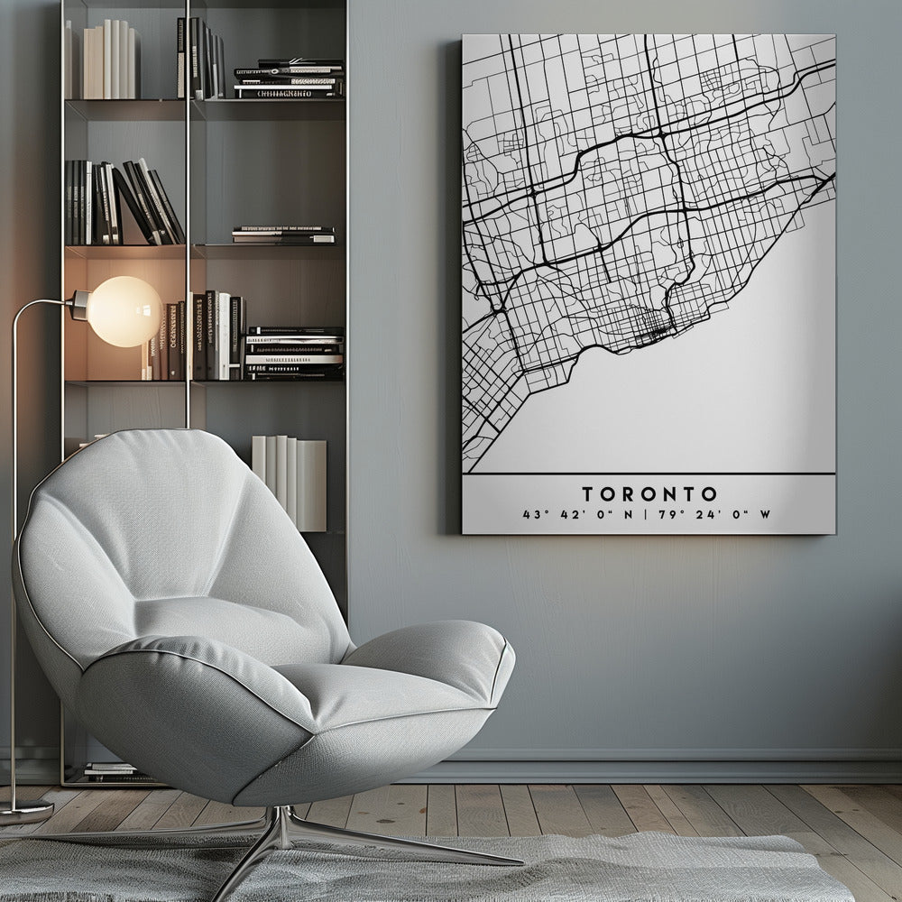 Black Maps 89 Canvas Print