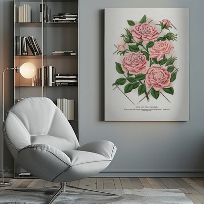  Pink Rose, Gem of the Prairie Lithograph Wall Artwork 0