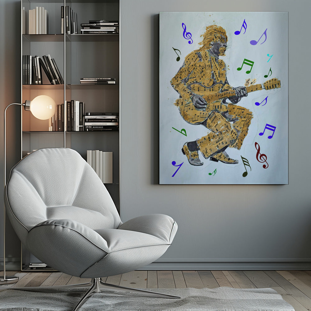 Guitarist Music Notes--Music Poster Wall Artwork 0