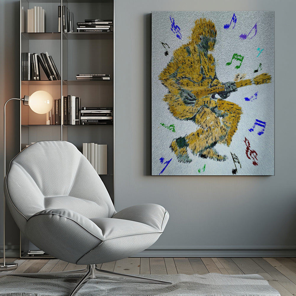  Guitarist Music Notes Wall Artwork 0