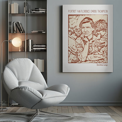 canvas prints Line Art Minimalist – Portret Van Florence Owens Thompson – Dorothea Langeinches- 