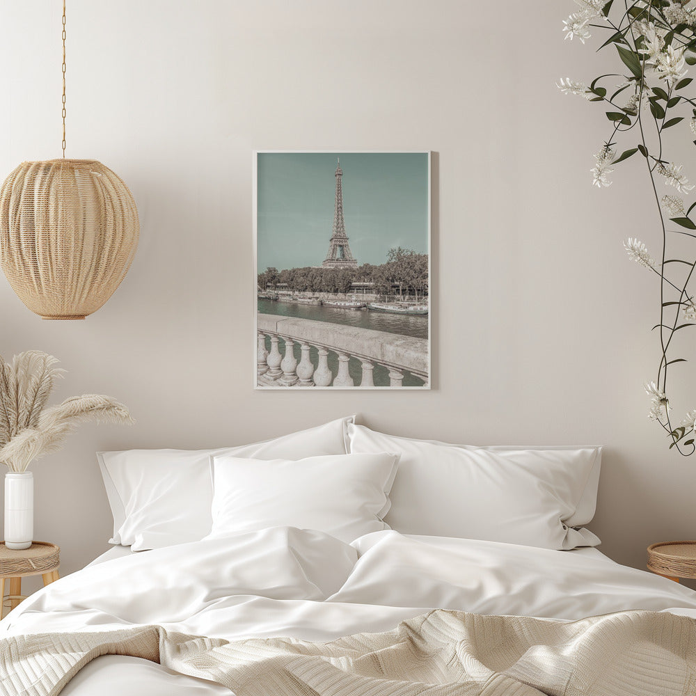 Wall art PARIS Eiffel Tower &amp; River Seine | urban vintage style