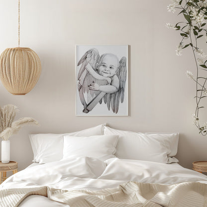 canvas prints Joyfully Playing A Harpinches- 