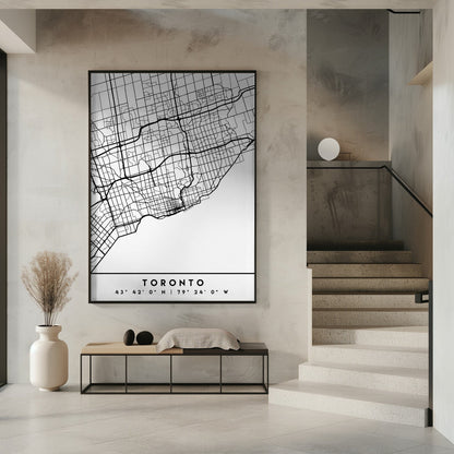 Black Maps 89-Wall Art Gallery Wrapped (Ready to Hang)-16X20inches