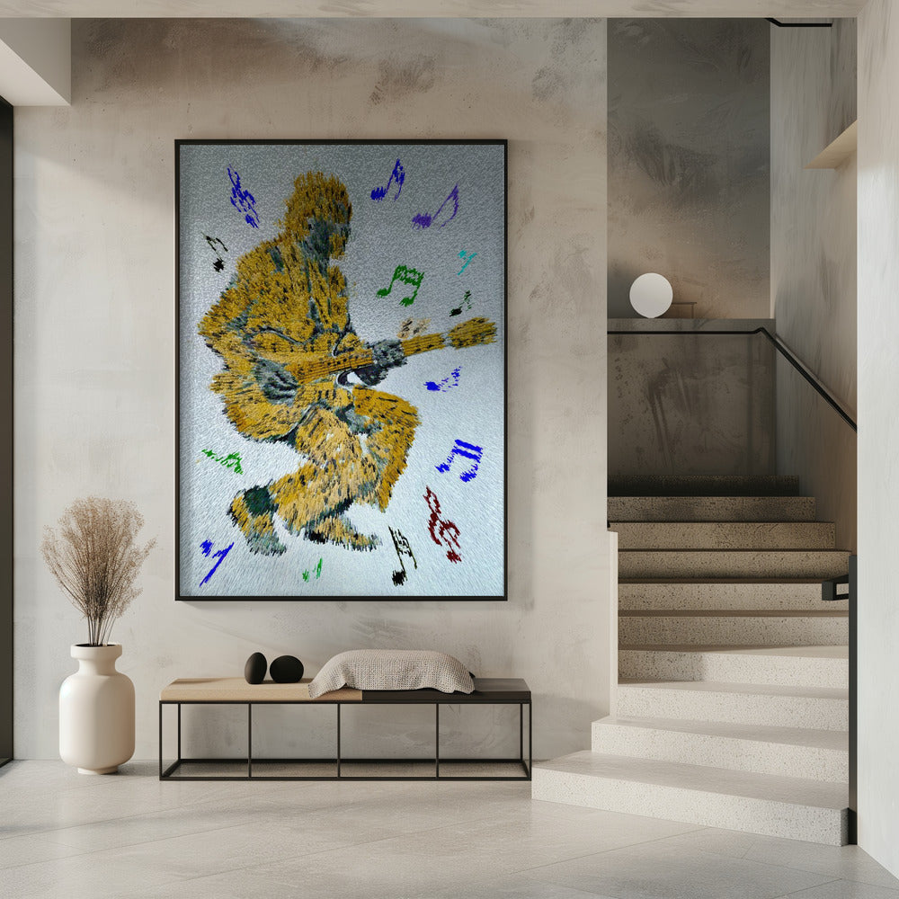  Guitarist Music Notes Wall Artwork 0