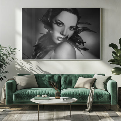 Artwork- The black feathers-48X36inches-In Black Floating Frame