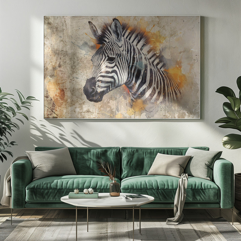 Wall art Zebra Animal Vintage Art Illustration Wallart 06