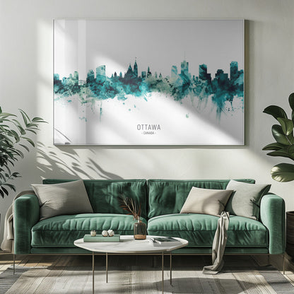 Wall art Ottawa Canada Skyline-20X16inches-Gallery Wrapped (Ready to Hang)