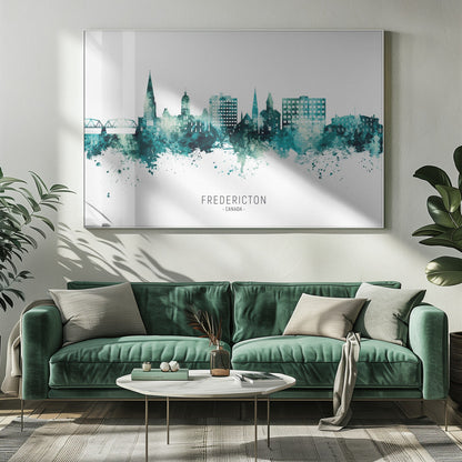 Wall art Fredericton Canada Skyline-20X16inches-Gallery Wrapped (Ready to Hang)
