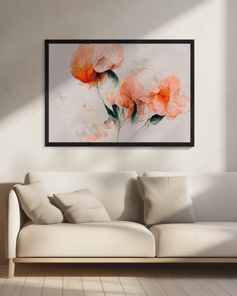 Wall art Filigree Coral Flowers