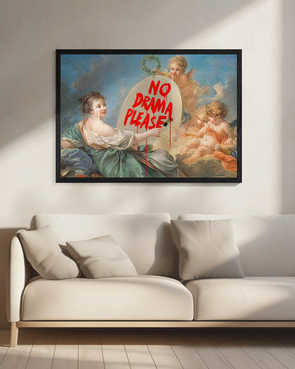 canvas prints No Drama20X16inches- Black Frame