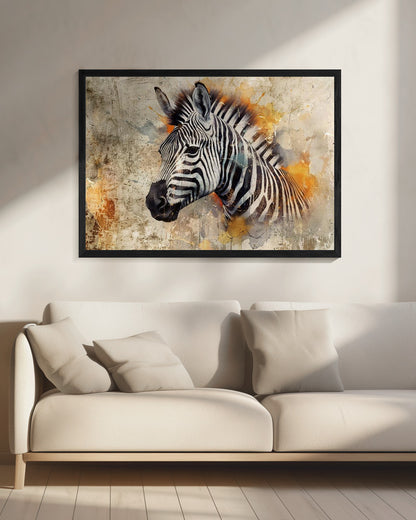 Wall art Zebra Animal Vintage Art Illustration Wallart 06