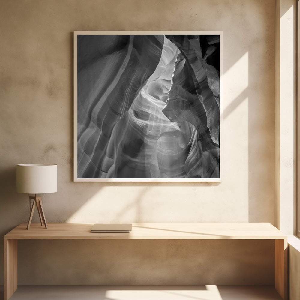 Wall art MONOCHROME ANTELOPE CANYON Daylight